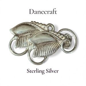 Danecraft Sterling Silver Leaf Floral Brooch Pin Vintage Collectible